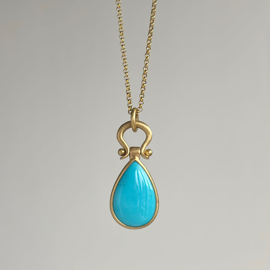 Sleeping Beauty Turquoise Drop Pendant