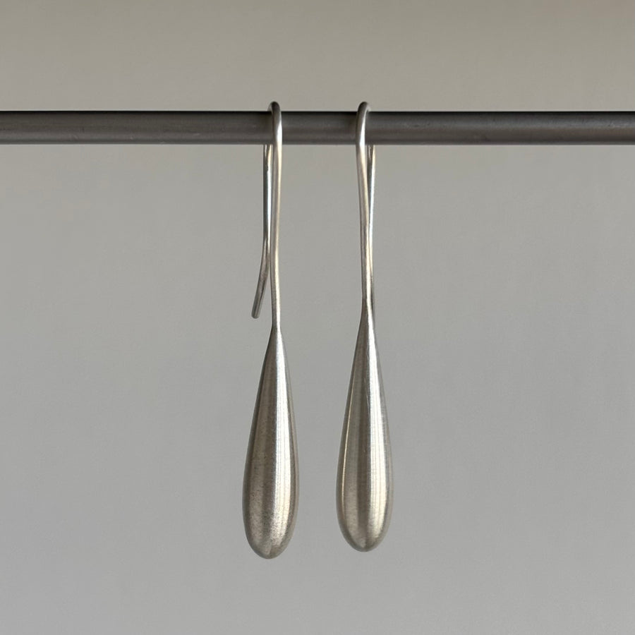 Long Liquid Sterling Silver Drop Earrings
