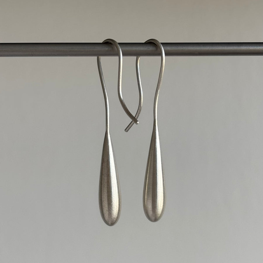 Long Liquid Sterling Silver Drop Earrings