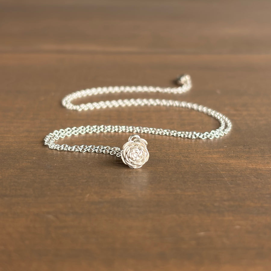 Silver Rose Garden Pendant
