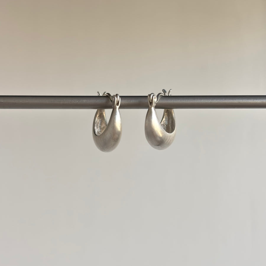 Small Liquid Sterling Silver Curve Hoop Earrings