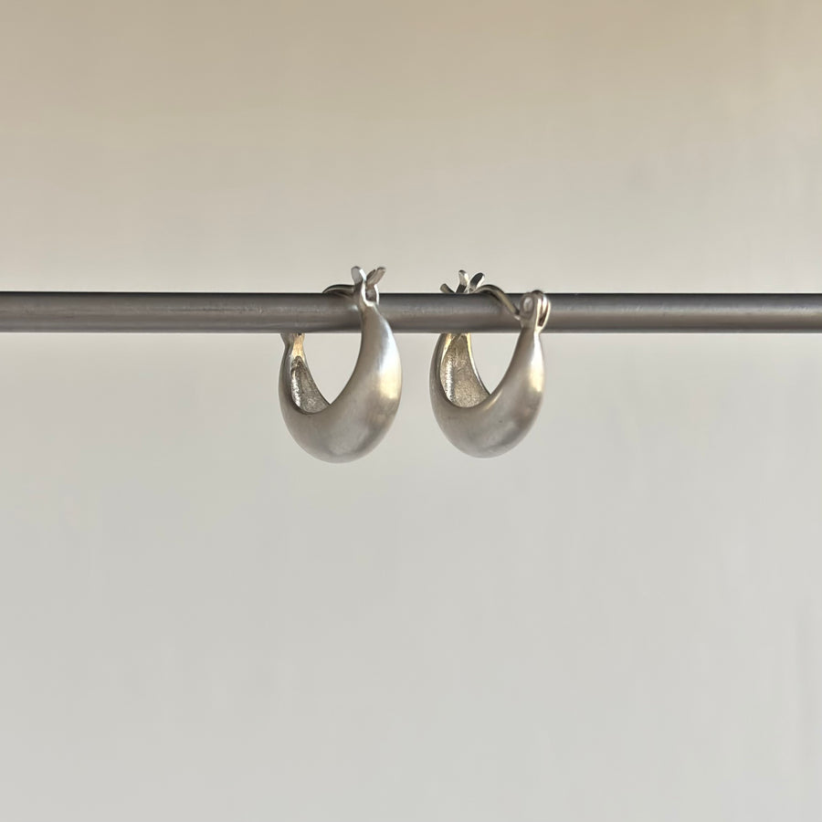 Small Liquid Sterling Silver Curve Hoop Earrings