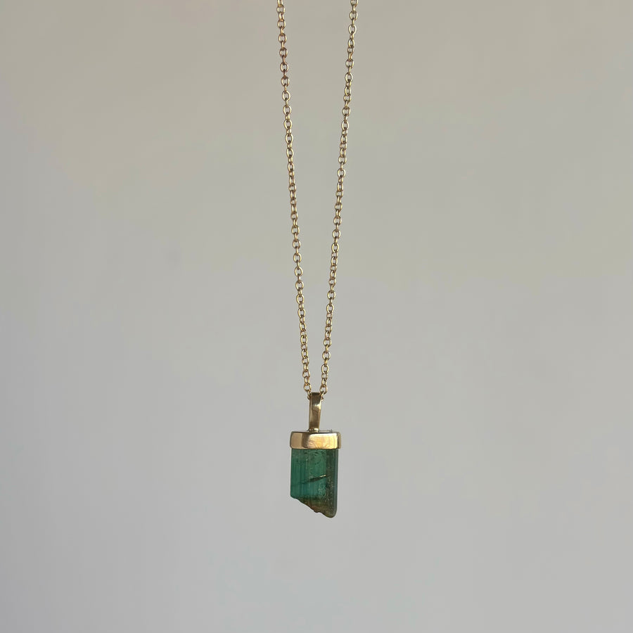 Green Tourmaline Stick Pendant