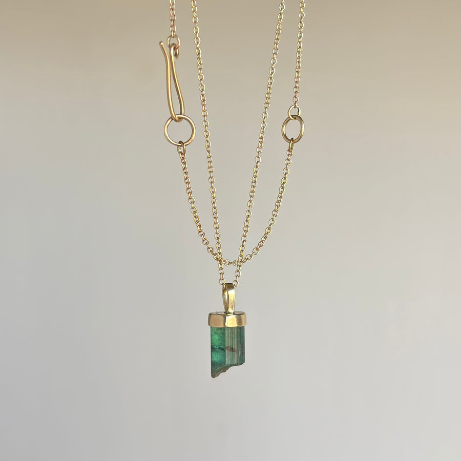 Green Tourmaline Stick Pendant
