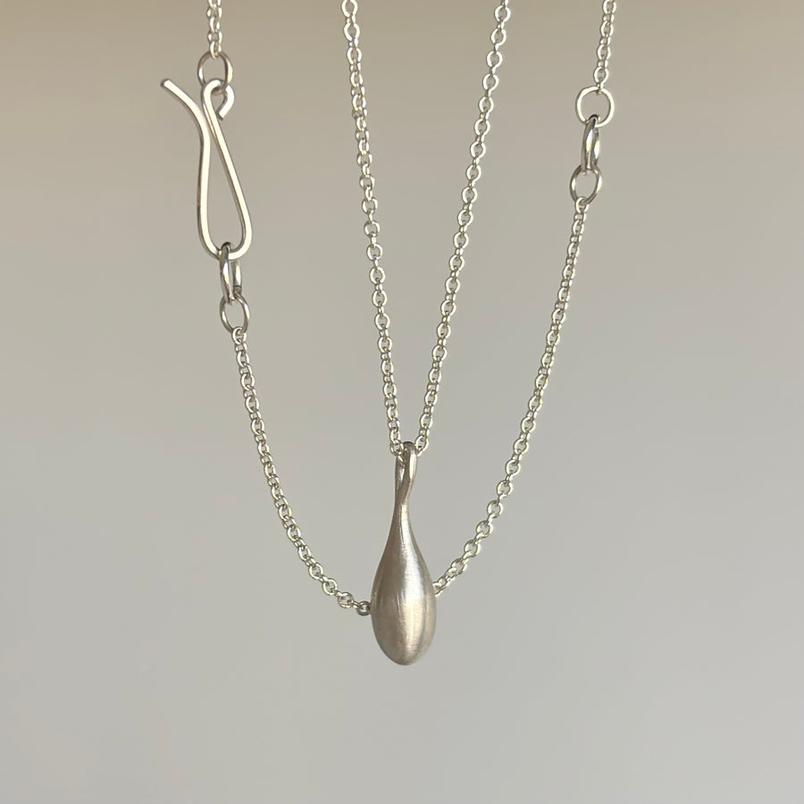 Petite Liquid Sterling Silver Drop Pendant