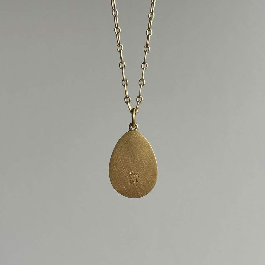 Lime Tourmaline Sequin Drop Pendant