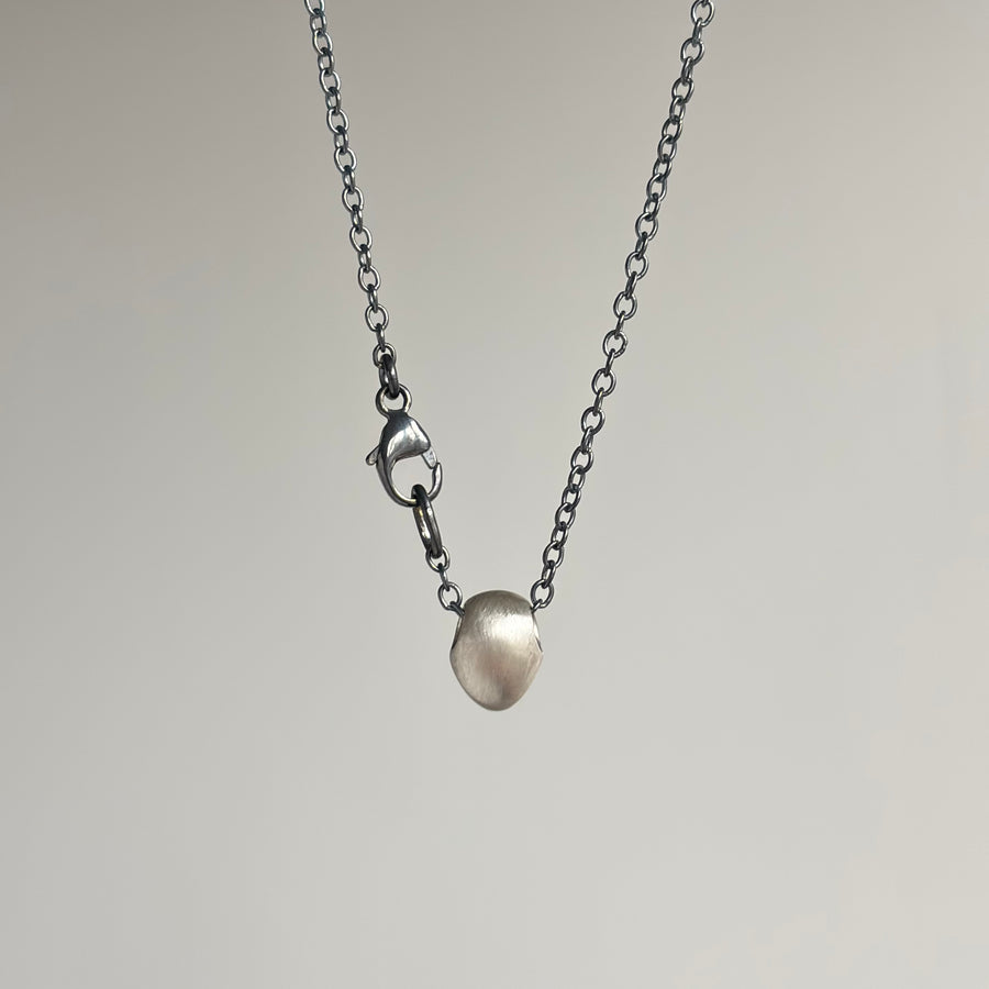 Little Silver Grey Lady Cameo Necklace