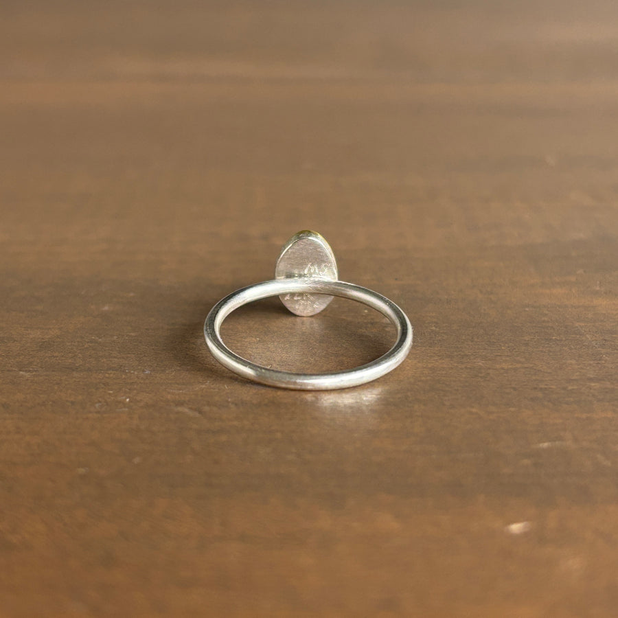 Rose Cut Rhodolite Garnet Oval Ring