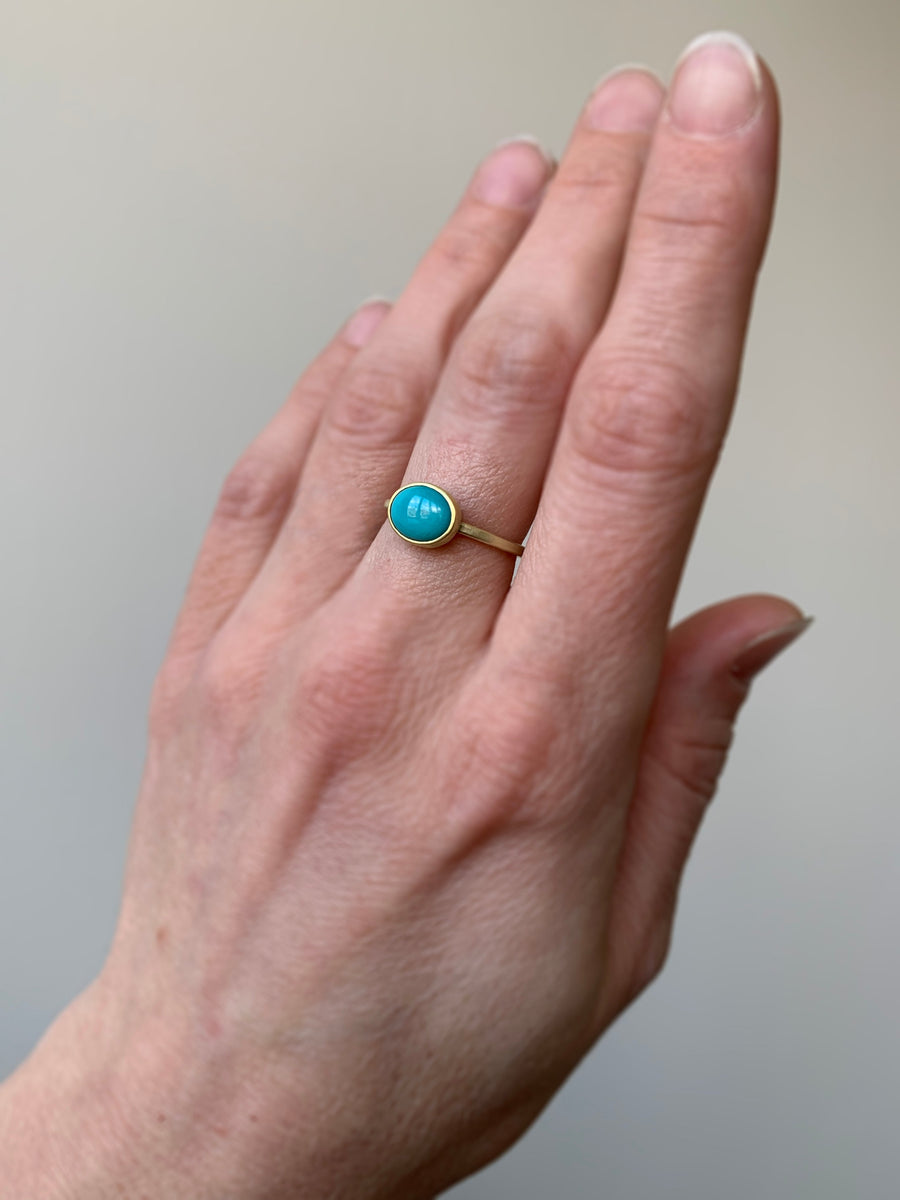 Oval Turquoise Cabochon Ring