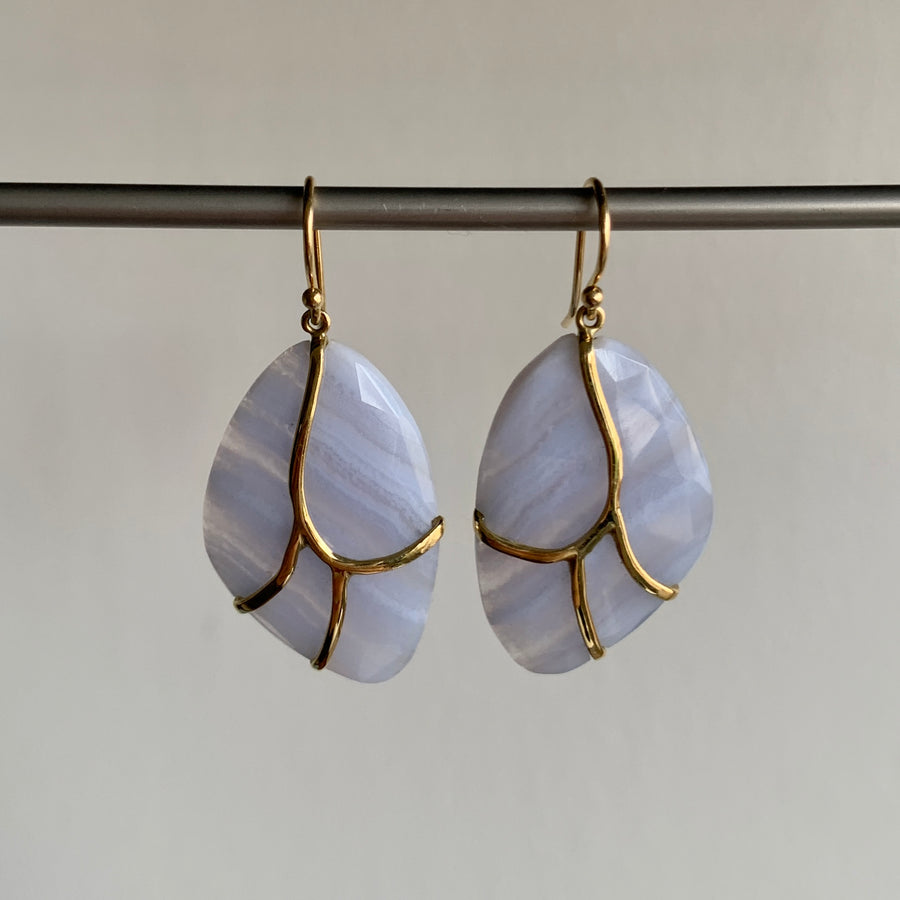 Lace Agate Butterfly Earrings