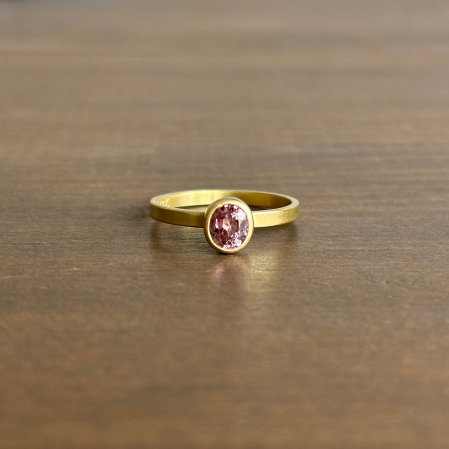 Ovalish Pink Sapphire Stacking Ring