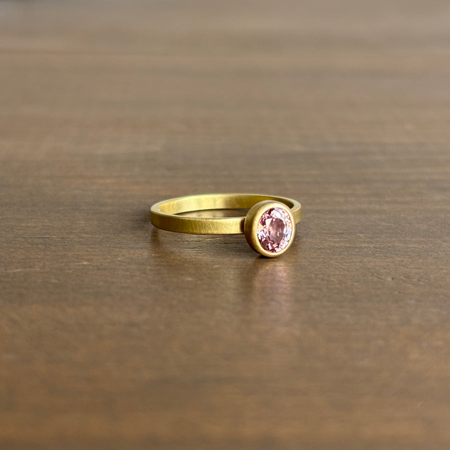 Ovalish Pink Sapphire Stacking Ring