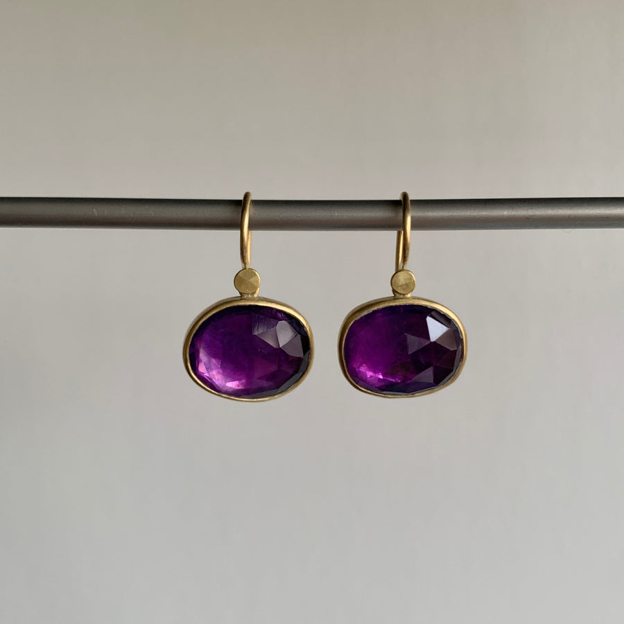 Amethyst Pebble Drop Earrings