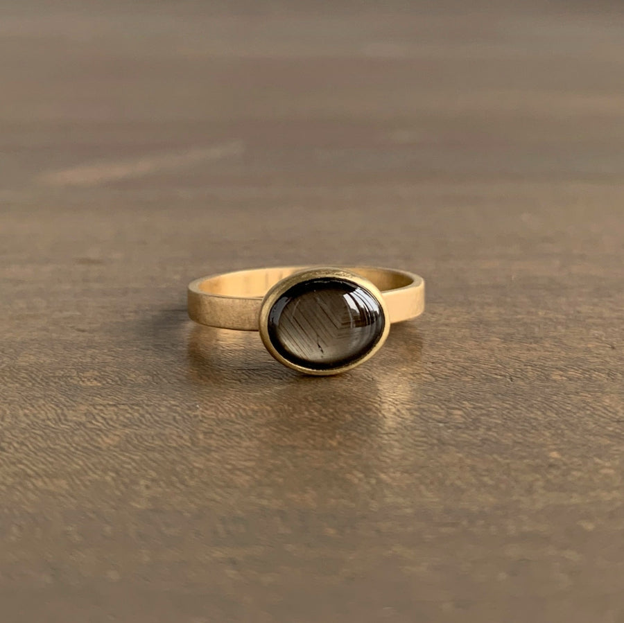 Black Star Sapphire Stacking Ring