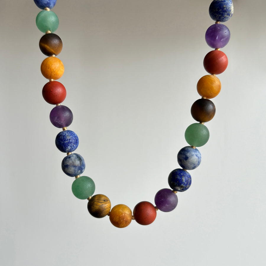 Wide Chakra Bead Necklace