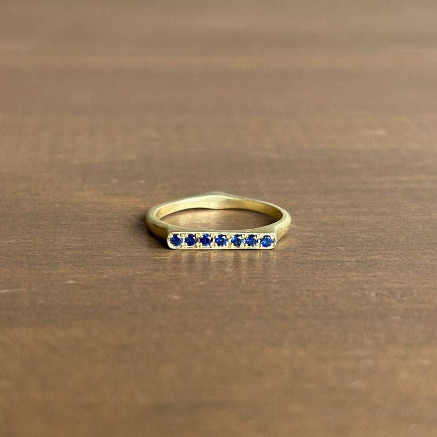 Blue Sapphire Corazon Stacking Ring