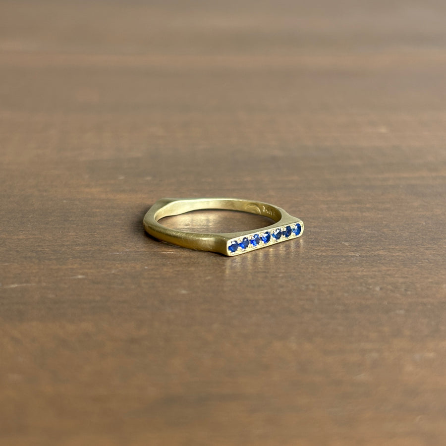 Blue Sapphire Corazon Stacking Ring