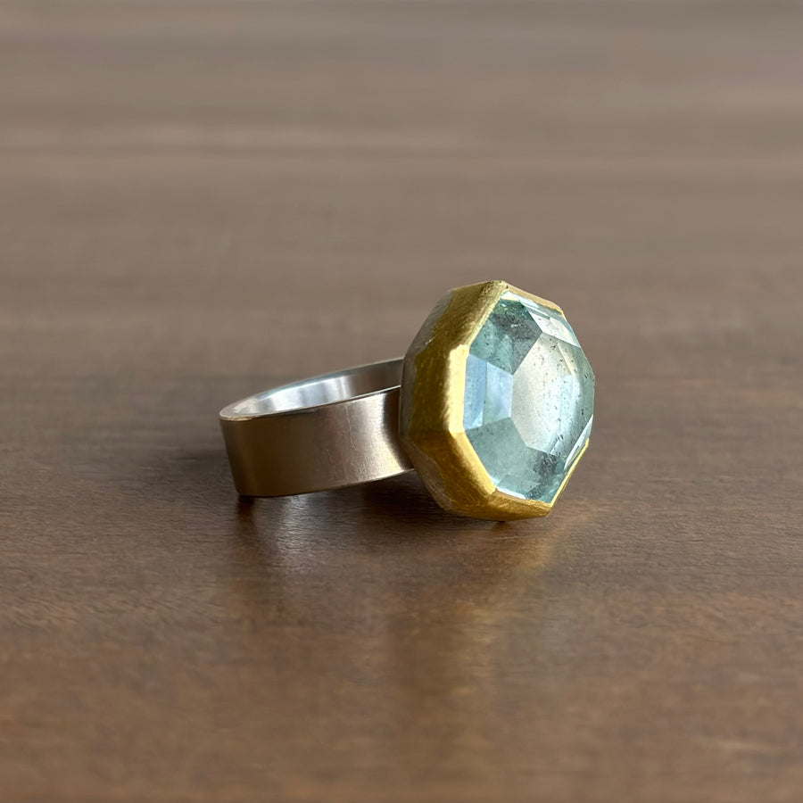  Large Aquamarine Tablet East-West Ring side view 2