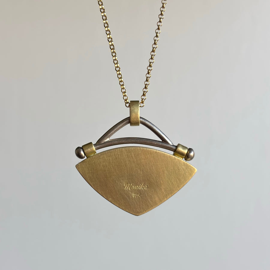 Large Super Seven Quartz Fan Pendant by Monika Krol side view 3