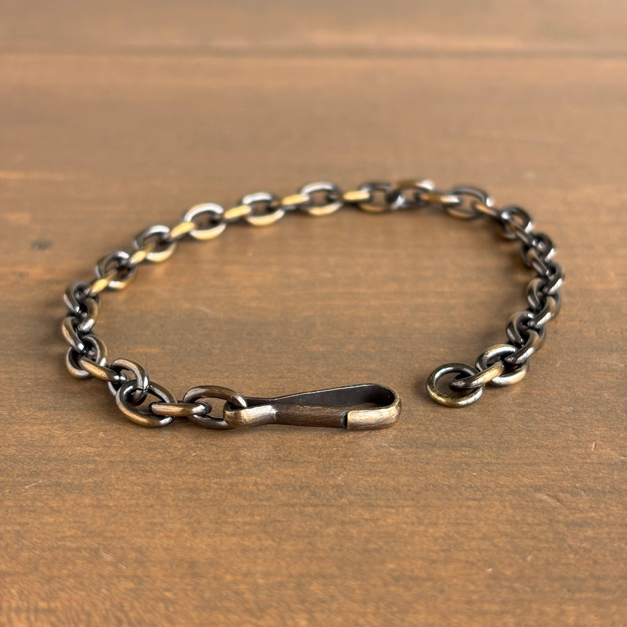 Large Work Patina Brass Service Bracelet