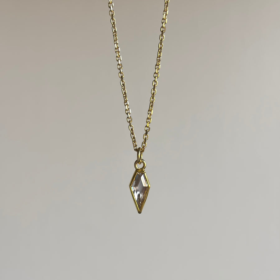 Light Champagne Diamond Spike Pendant hanging view 2