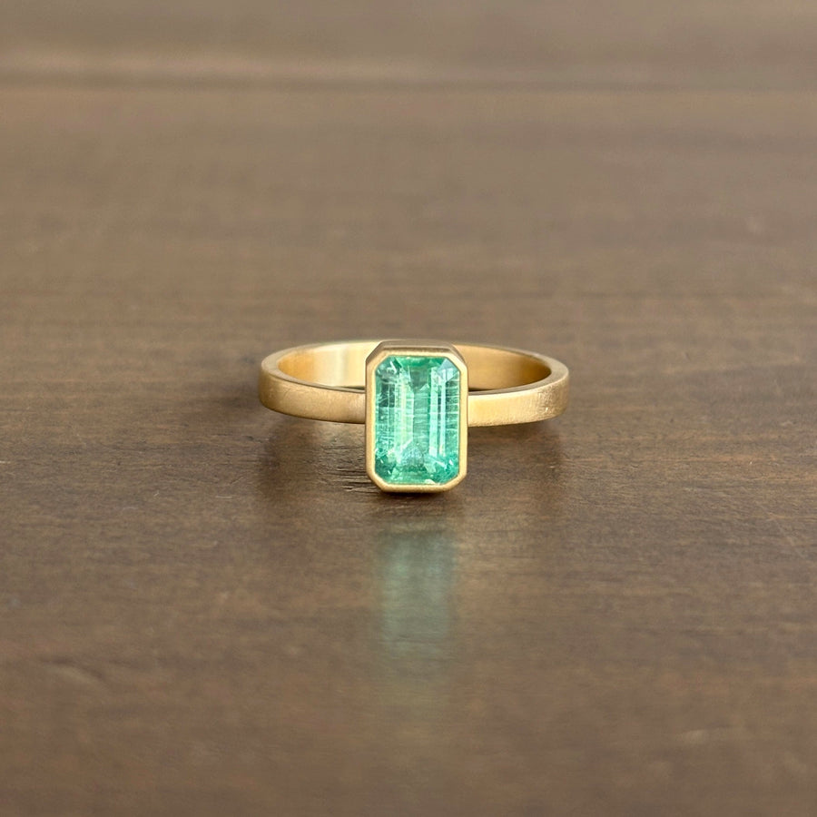 Emerald Cut Colombian Emerald Ring
