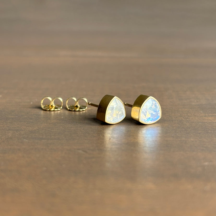Lola Brooks Fine Trilliant Moonstone Stud Earrings earrings side view 1