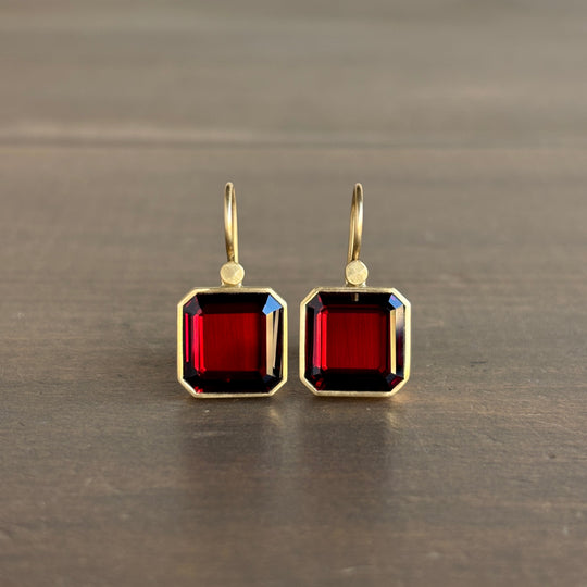 Lola Brooks Garnet Cube Earrings earrings front view