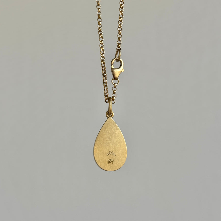 Lola Brooks Green Sapphire Teardrop Pendant necklace hanging view 3