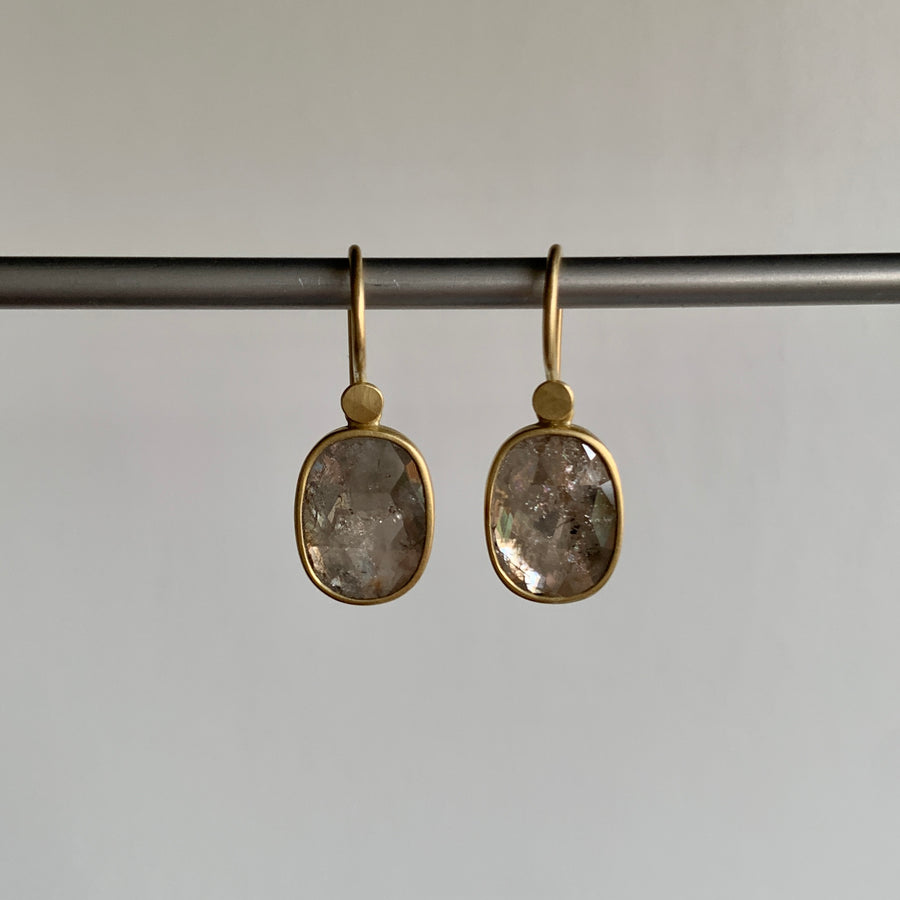 Lola Brooks Grey Cushion Diamond Drop Earrings earrings hanging