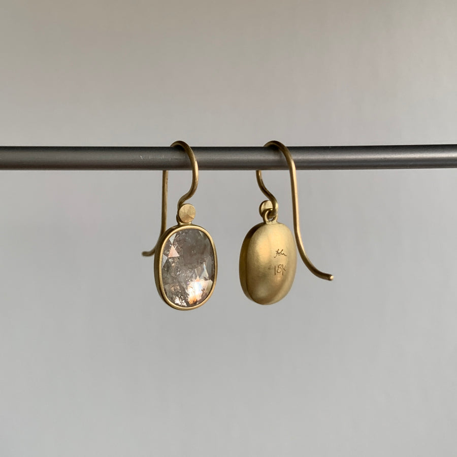 Lola Brooks Grey Cushion Diamond Drop Earrings earrings side view 3