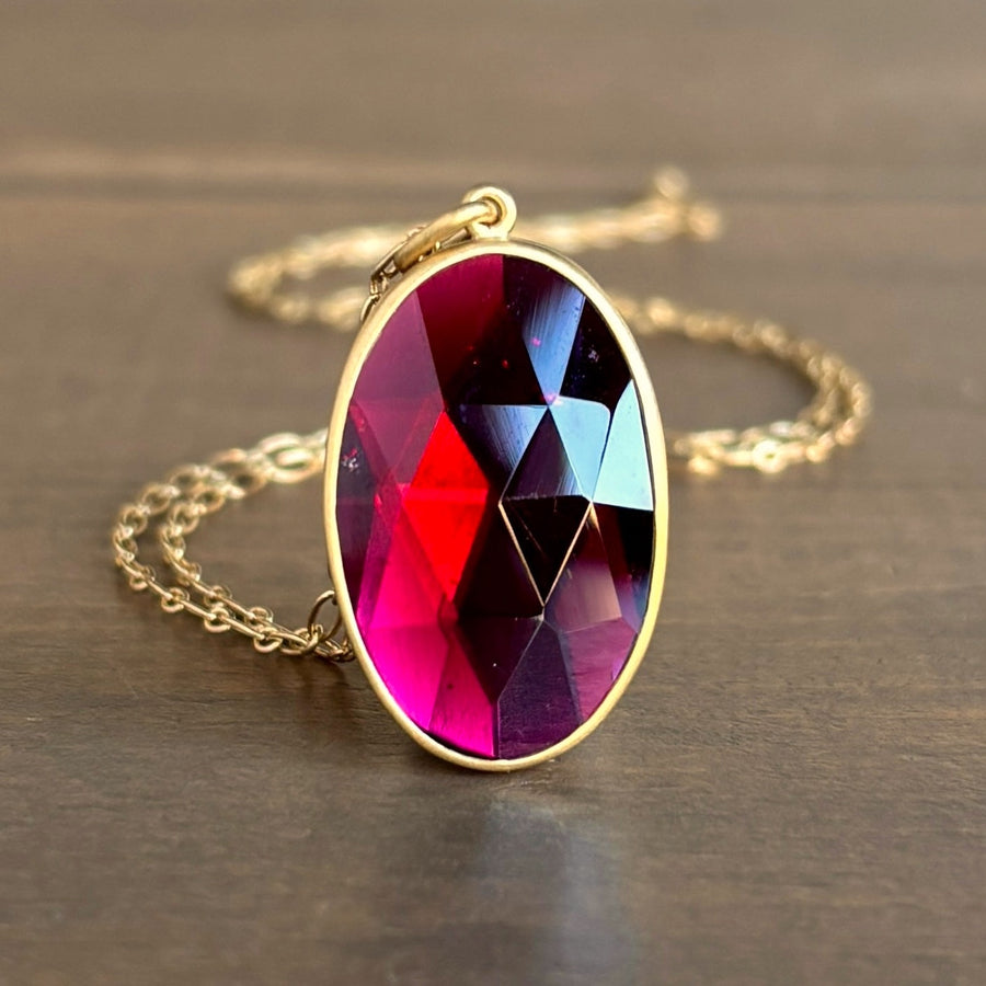 Large Oval Garnet Pendant
