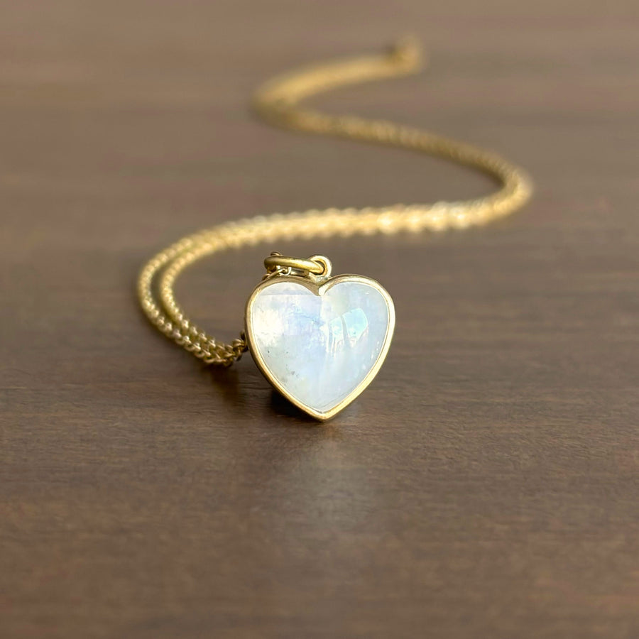Moonstone Cabochon Sweetheart Pendant
