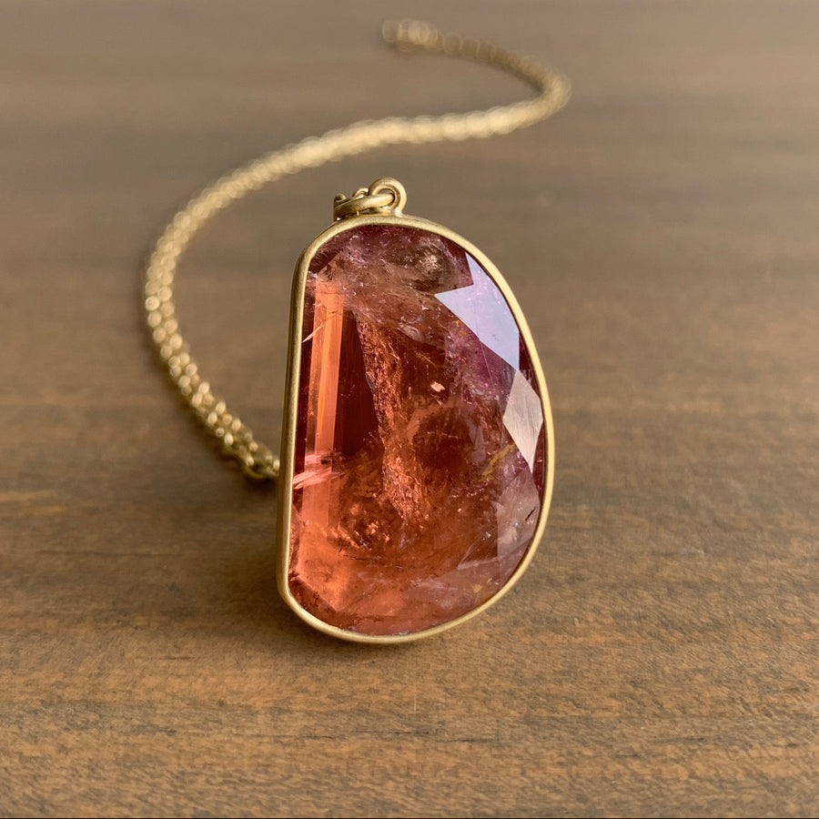 Lola Brooks Peachy Pink Tourmaline Necklace necklace front view