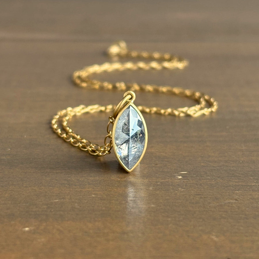 Peppery Diamond Navette Pendant