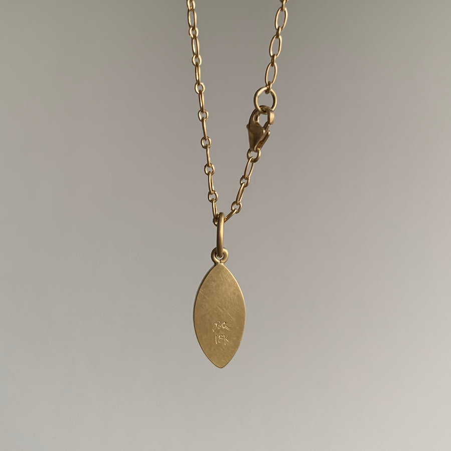 Lola Brooks Peppery Diamond Navette Pendant necklace hanging view 2