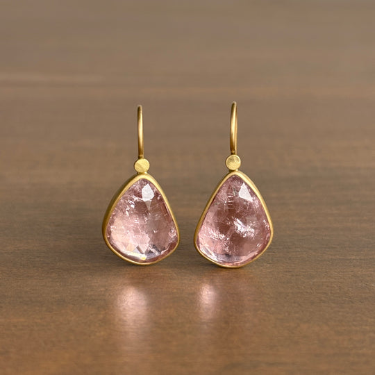 Lola Brooks Powder Pink Tourmaline Drop Earrings earrings front view