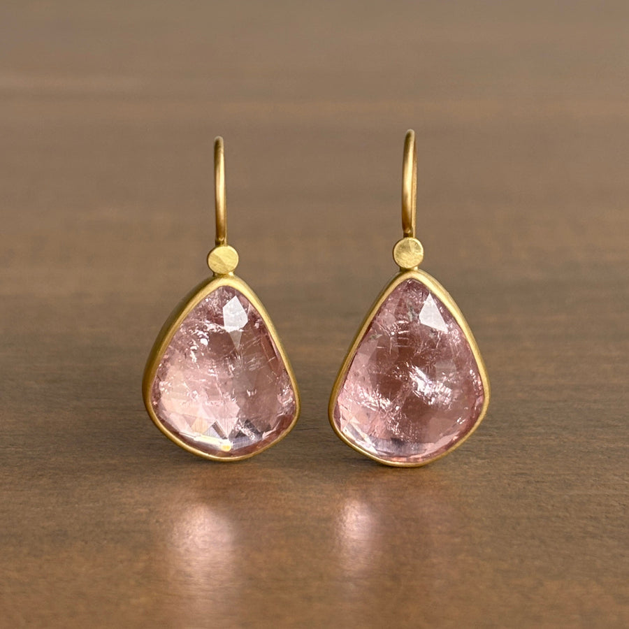 Lola Brooks Powder Pink Tourmaline Drop Earrings earrings front view