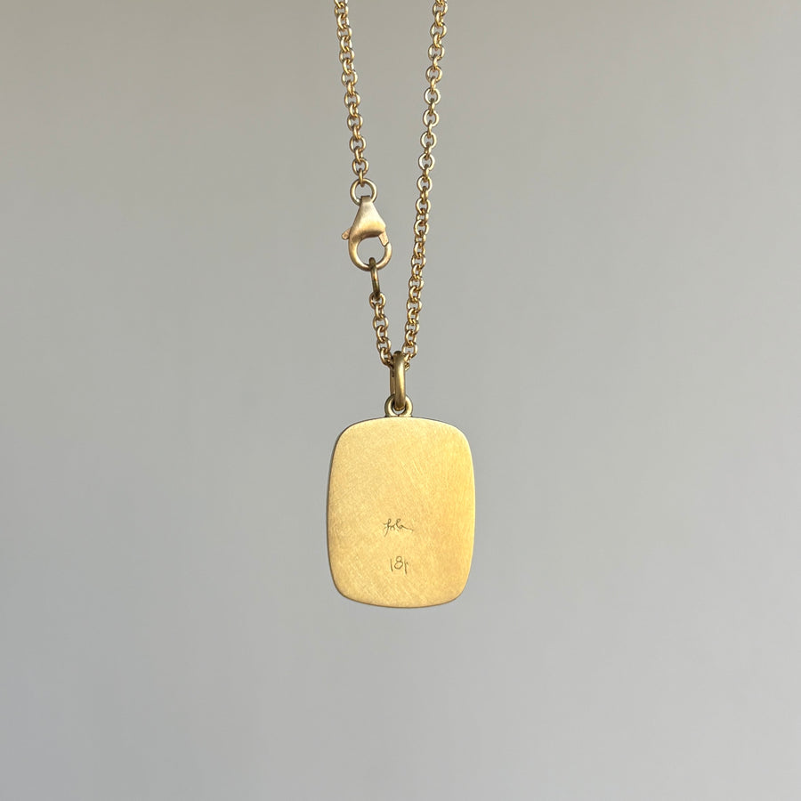 Lola Brooks Tanzanite Cushion Pendant necklace hanging view 3