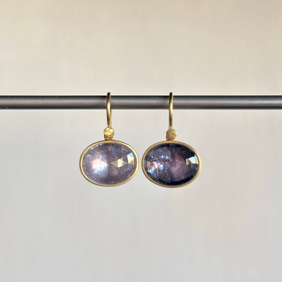 Lola Brooks Violet Oval Mismatched Umba Sapphire Earrings earrings side view 1