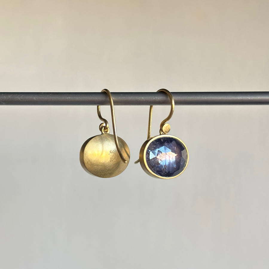 Lola Brooks Violet Oval Mismatched Umba Sapphire Earrings earrings side view 2