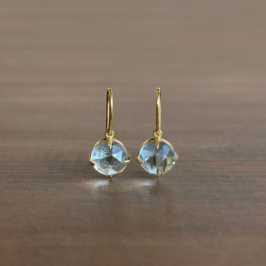 Rose Cut Aquamarine Earrings