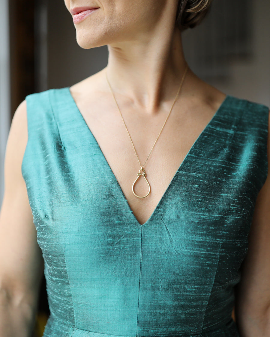 Gold Lyre Pendant