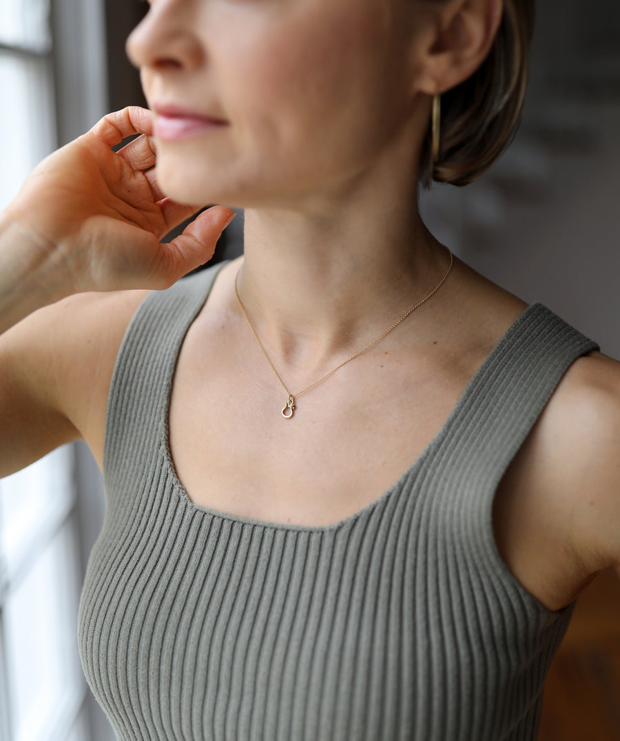 Gold Lyre Pendant