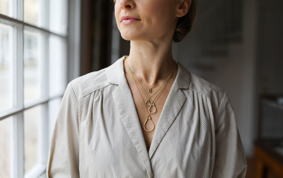Gold Lyre Pendant
