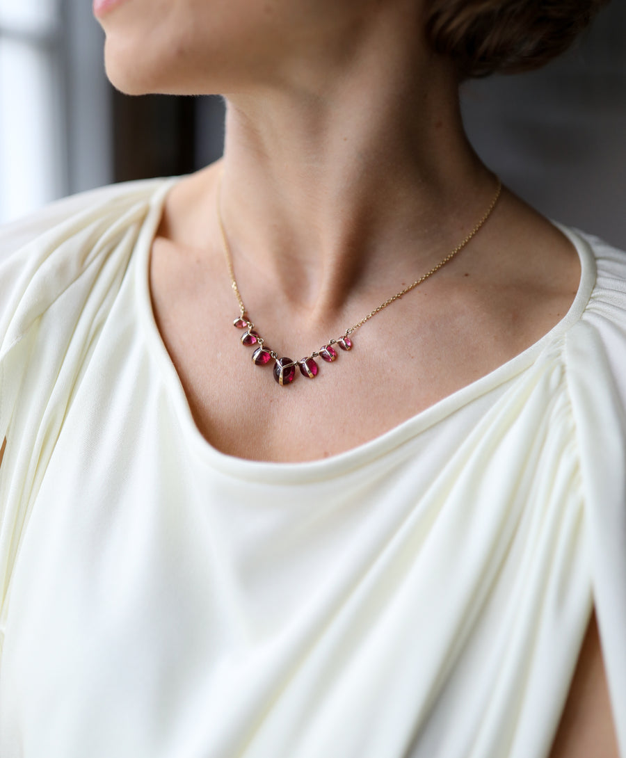 Pink Tourmaline Scarab Necklace