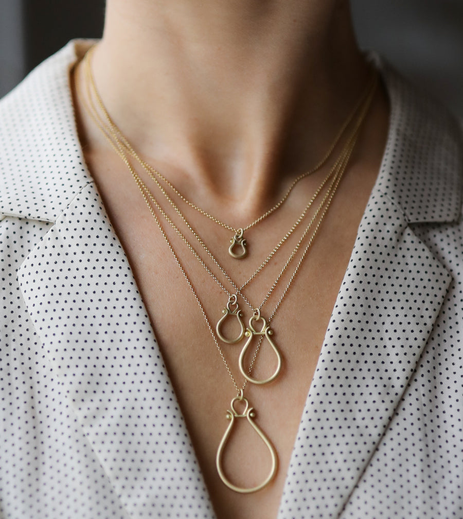 Gold Lyre Pendant