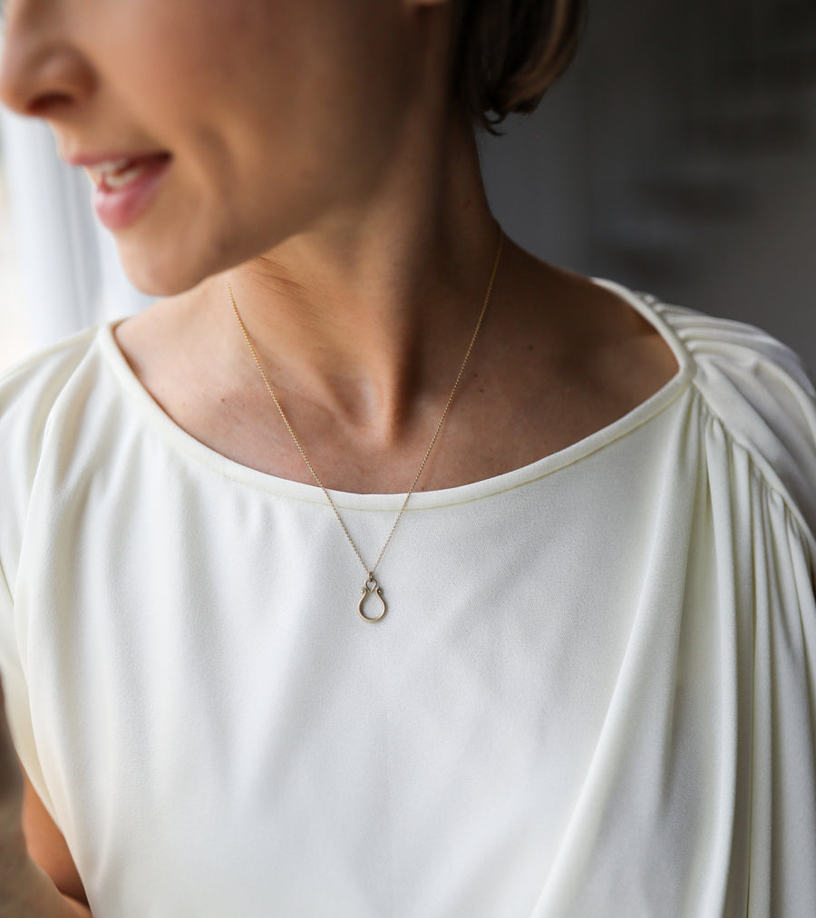 Gold Lyre Pendant