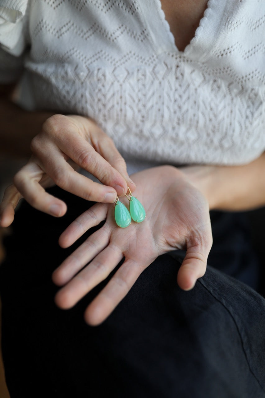 Chrysoprase Drop Earrings