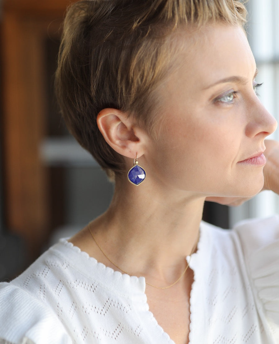 Lapis Navette Earrings